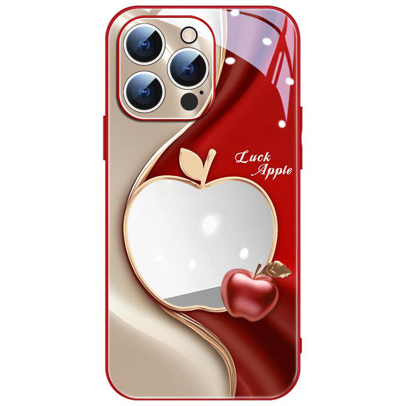 轻奢风镜面适用苹果16promax手机壳新款iPhone17高级15pro补妆镜14创意13max网红女12潮牌11玻璃