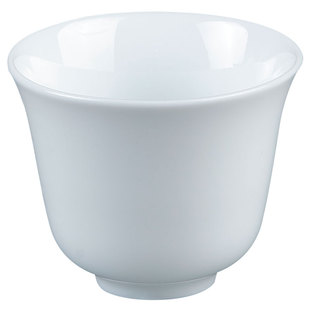 白瓷功夫小茶杯陶瓷泡茶玉兰个人主人杯闻香杯家用白酒杯子小酒盅