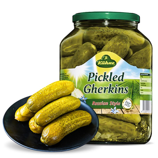 冠利酸黄瓜俄式酸青瓜俄罗斯腌小黄瓜德国进口罐头汉堡三明治配菜