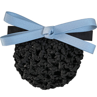 头花女网兜护士发网银行空姐职业蓝色简约盘头发头饰工作发夹发饰