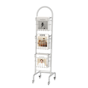 ins风杂志书报刊展示架铁艺落地可移动专辑陈列架资料收纳置物架