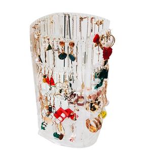 旋转首饰展示架耳夹耳钉耳环收纳架便携首饰收纳盒家用挂项链架子