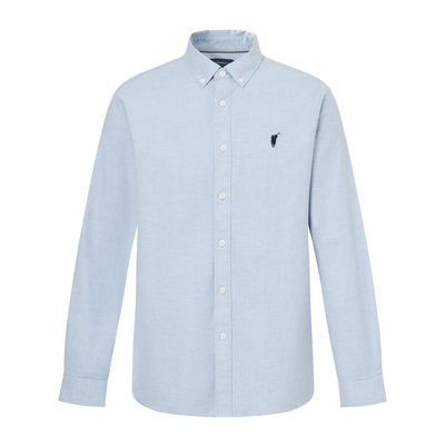 POLOWALK男式长袖衬衫2026春季新品简系纯色商务通勤衬衣