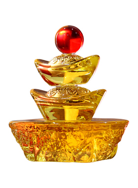 【杭州灵隐官方】黄水晶元宝摆件