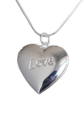 diy925银照片爱心形相框礼物吊坠