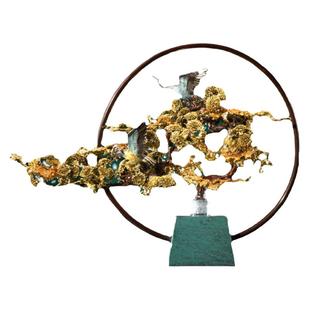 朱炳仁铜 朱军岷作品明月松间系列熔铜客厅办公桌桌面摆件工艺品