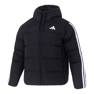 阿迪达斯羽绒服男款官方旗舰春季运动休闲保暖鸭绒连帽外套KH3987