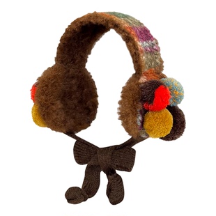 韩版ins风撞色绑带保暖耳罩女冬季护耳时尚百搭耳套防风耳捂子潮