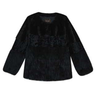 YINER音儿专选2025冬季新款优雅貉子毛拼羊毛拼水貂毛皮草外套