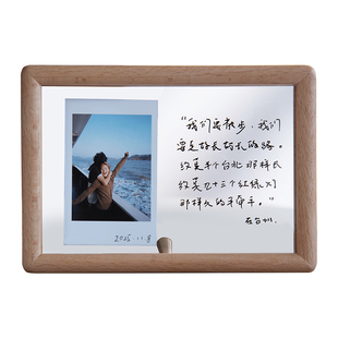 时几初 高级感实木拍立得透明相框diy照片定制情侣纪念礼物材料包