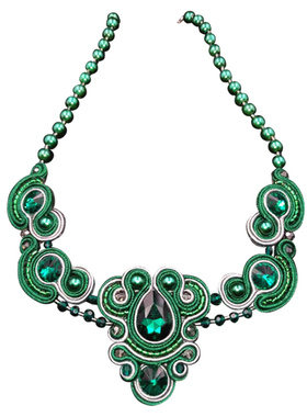 蒙古手工编织花朵民族风旗袍项链