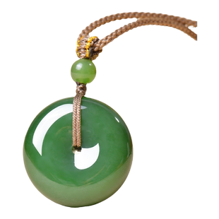 凤飞凰和田玉碧玉平安扣吊坠男女款玉坠天然玉石项链女士玉佩儿童