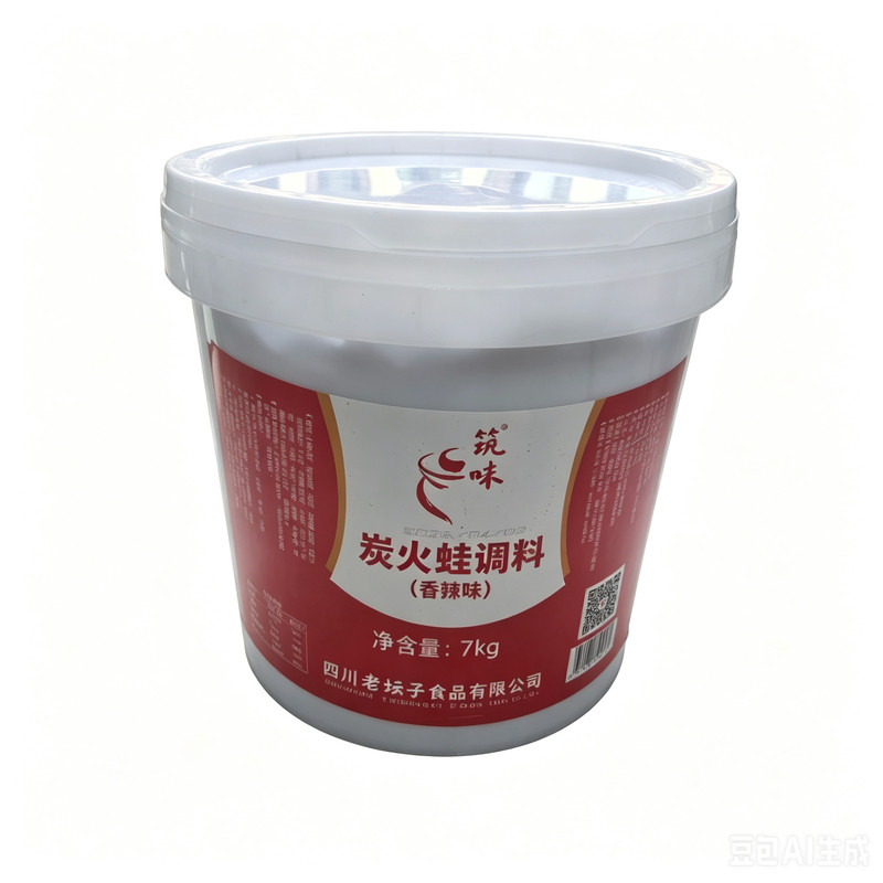筑味炭火香辣牛蛙酱7kg桶装