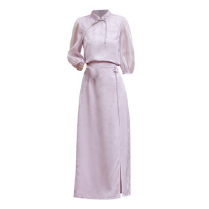 新中式套装2024新款时尚轻国风高级感唐装旗袍女夏装禅意盘扣女装