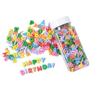 包邮蛋糕装饰糖片生日快乐英文字母彩带三角小旗气球烘焙糖豆