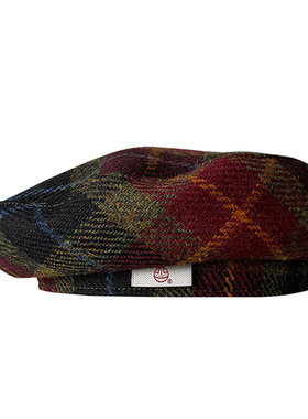 HarrisTweed格纹贝雷帽哈里斯