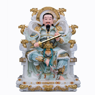 九天应元普化天尊汉白玉彩绘雷祖雷大帝神佛像雷公家用供奉摆件