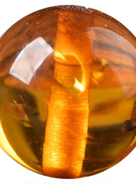 天然黄金花珀圆珠散珠DIY配珠
