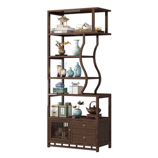 博古架新中式实木茶叶柜现代简约展示柜客厅摆件置物架多功能宝格