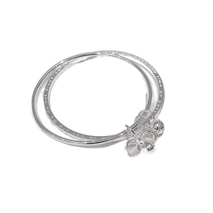 9999纯银三生三世铃铛手镯女足银三圈银镯子情人节七夕礼物送女友