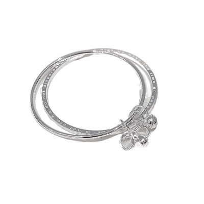 三生三世纯银铃铛手镯送女友