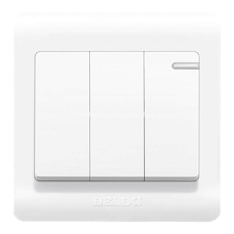 【官方正品】德力西三开单控开关