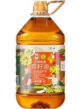 初萃传统压榨纯香菜籽油4L