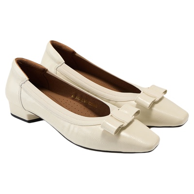 fed素缎凝光单鞋春季新款女鞋一脚蹬皮鞋中跟浅口法式单鞋女YA628