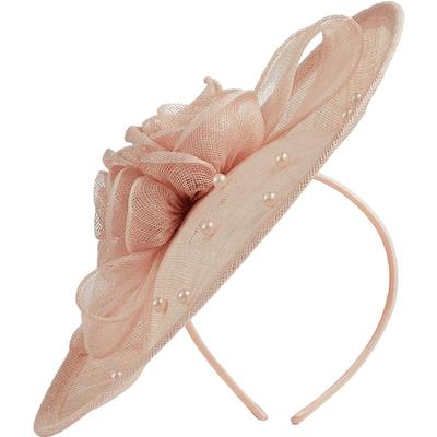 LK BENNETT新款粉色植物纤维发箍珍珠礼帽
