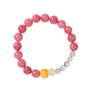 曦光里【如意】 喜悦/勇气/笃定 蔷薇辉石天然和田玉蜜蜡手串礼物