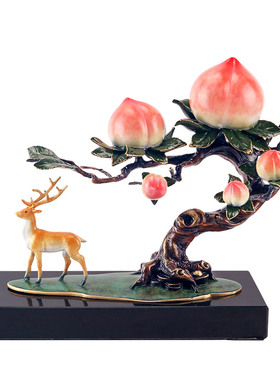 全铜寿桃摆件乔迁送长辈贺寿礼品