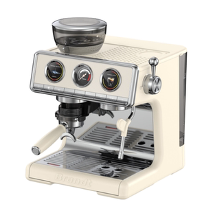 法国白朗X600咖啡机小型家用半自动意式办公室复古带研磨豆一体机
