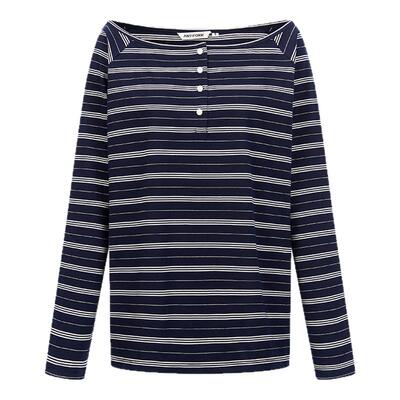 条纹一字肩宽松时尚休闲长袖T