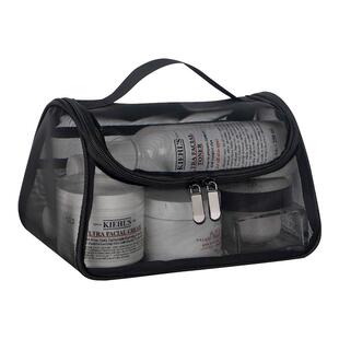 透明网纱化妆包大容量简约便携手提洗漱包随身化妆品收纳袋弯包