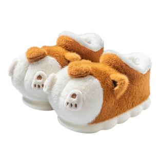 柯基包跟棉拖鞋女款室内家居防滑高帮保暖加绒棉鞋冬天拖鞋女冬季