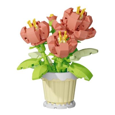 多肉盆栽积木永生花束女孩系列摆件益智拼装儿童玩具拼图生日礼物