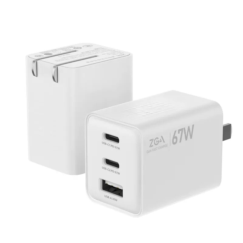【国家3C认证】ZGA CT15S氮化镓67W充电器USB多口适用PD苹果充电头手机华为联想笔记本电脑双type c快充插头