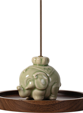 禅意迷你金蟾吉象线香炉香座