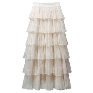 春季层层网纱蛋糕裙半身裙女秋冬2026新款蓬蓬纱裙半裙长裙子冬裙