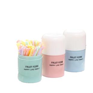 水果叉套装水果签一次性塑料两齿家用吃水果蛋糕甜品叉点心小叉子