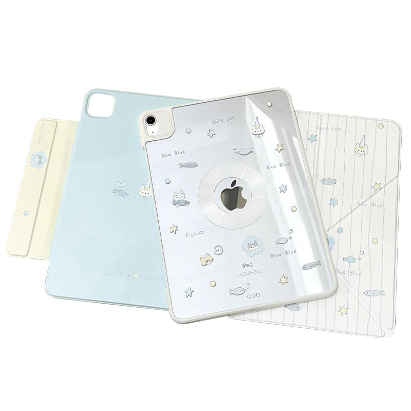 morock圆环磁吸K折拆分苹果平板ipad保护壳适用ipad11/10代air8无笔槽pro平板电脑保护套mini7/6外壳air7654