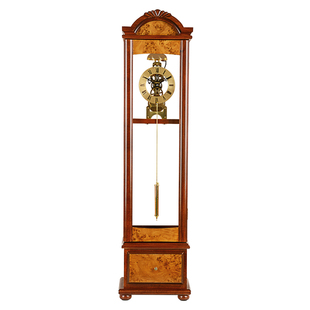 汉时钟表实木机械座钟客厅中式整点打铃报时摆锤立式钟HD96125