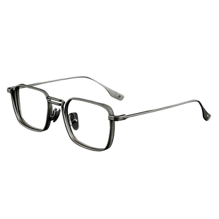境晰日系纯钛近视眼镜框男款可配度数双梁复古大脸防蓝光眼睛镜架