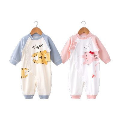 纯棉新生儿连体衣春季新款