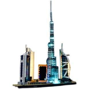 可匀适用于乐高21052建筑系列迪拜天际线拼装积木LED展示灯光灯