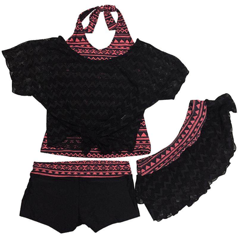 heatwave热浪蕾丝性感聚拢四件套分体保守显瘦遮肉女泳装82641