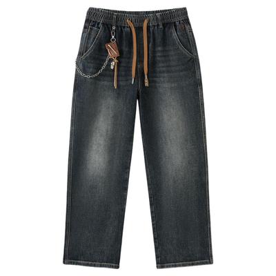快鱼街潮阔腿宽松牛仔裤