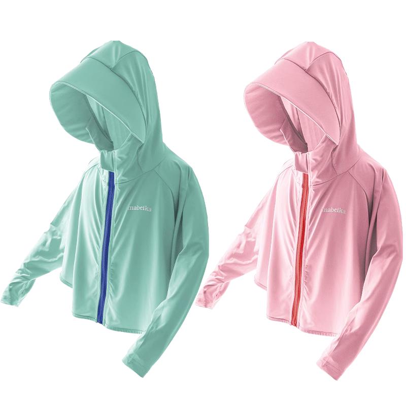 UPF50+儿童连帽防晒衣男女童夏紫外线透气皮肤衣宝宝外套空调衫薄