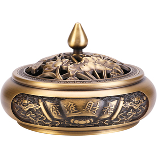 大号宣德炉仿古盘香炉纯铜香炉檀香炉家用室内沉香熏香炉茶道摆件