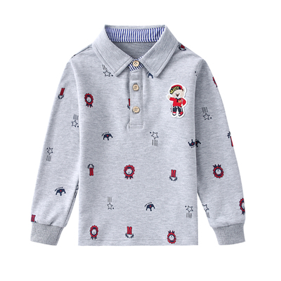 秋装儿童翻领纯棉polo衫长袖T恤